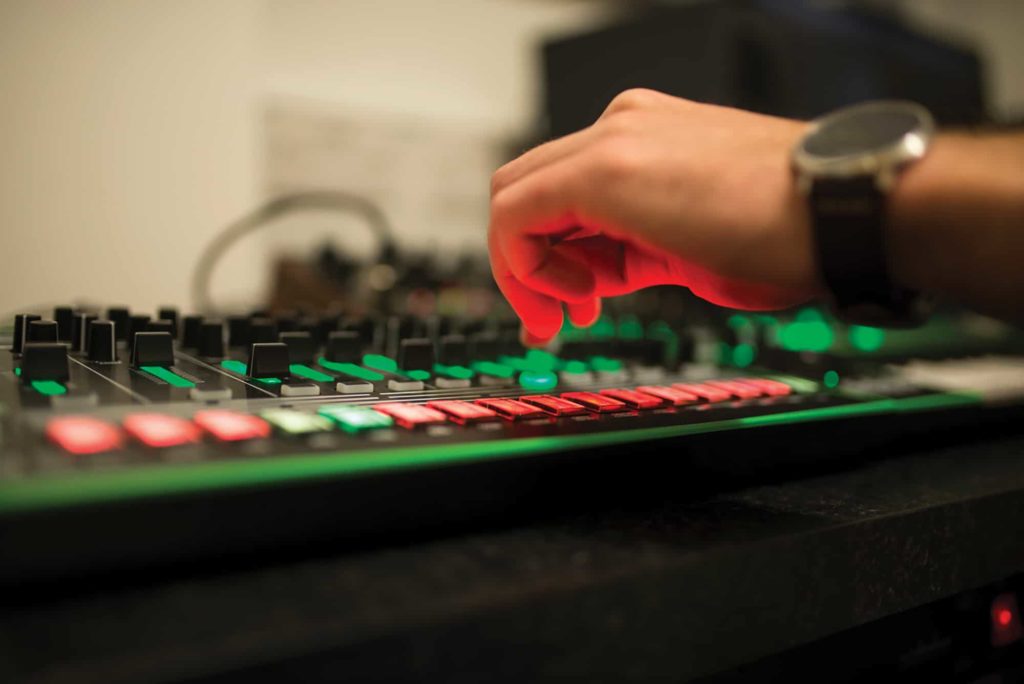 bimm london music production keyboard and hand