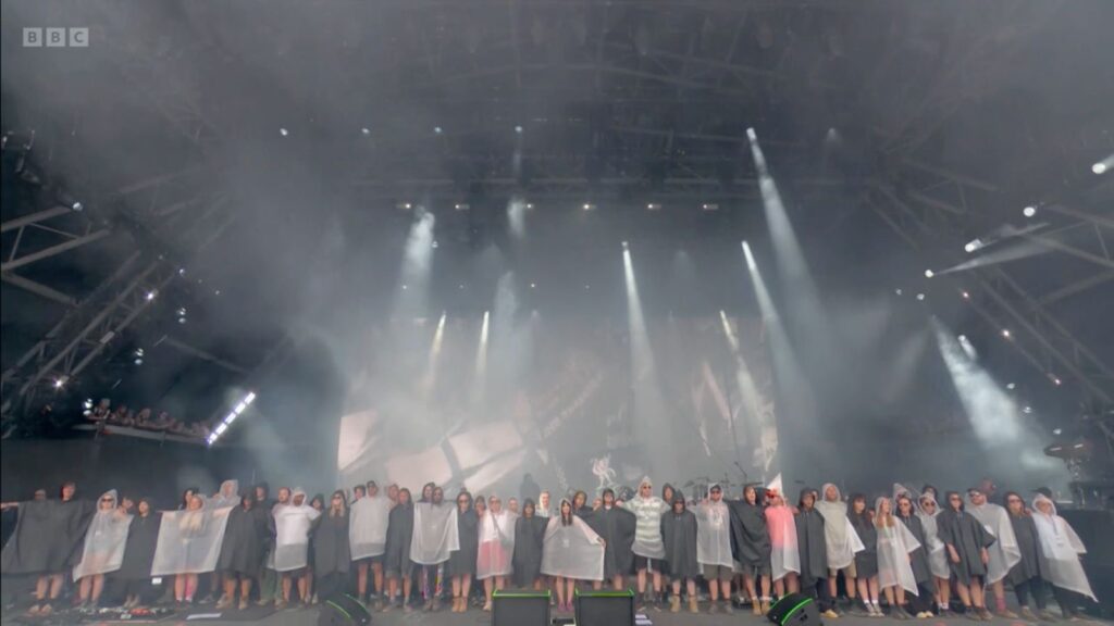 Staff on stage at Glastonbury